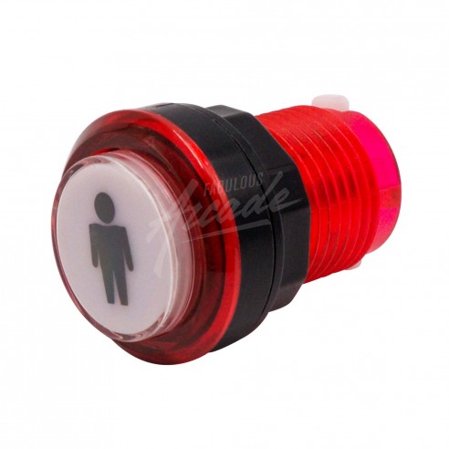 Bouton Sélection 1 Lumineux Transparent Pastille Blanche Diamètre 30 mm