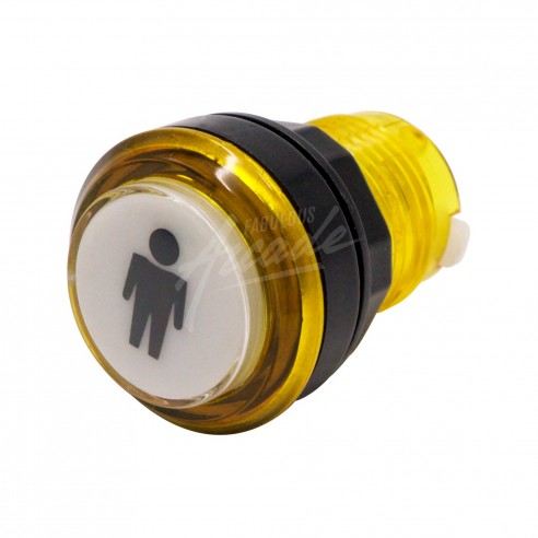 Bouton Sélection 1 Lumineux Transparent Pastille Blanche Diamètre 30 mm