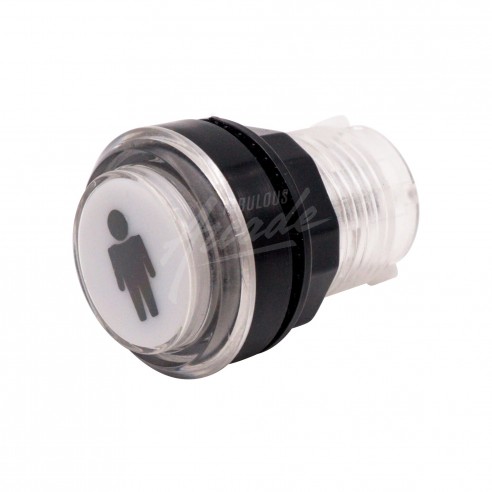 Bouton Sélection 1 Lumineux Transparent Pastille Blanche Diamètre 30 mm