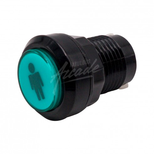 Bouton Sélection 1 Lumineux Collerette  Noire Diamètre 30 mm