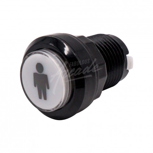 Bouton Sélection 1 Lumineux Collerette  Noire Diamètre 30 mm