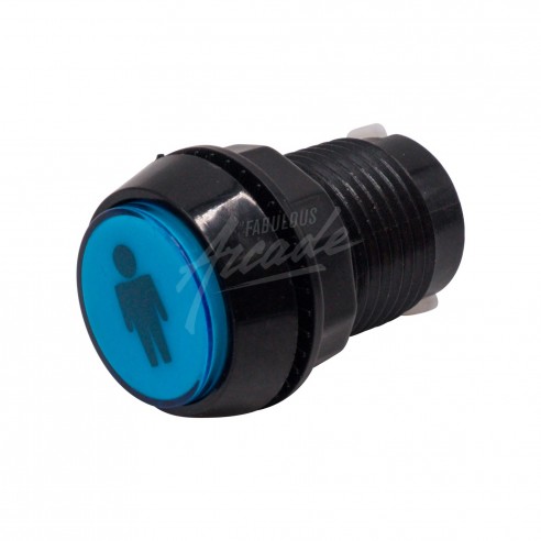 Bouton Sélection 1 Lumineux Collerette Noire Profil Haut Diamètre 30 mm