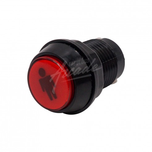 Bouton Sélection 1 Lumineux Collerette Noire Profil Haut Diamètre 30 mm