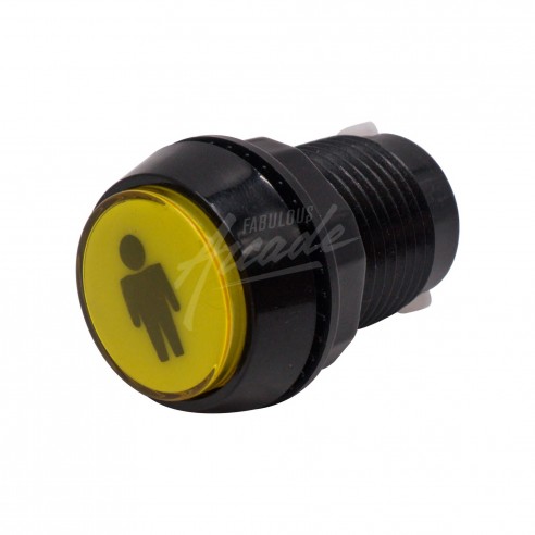 Bouton Sélection 1 Lumineux Collerette Noire Profil Haut Diamètre 30 mm