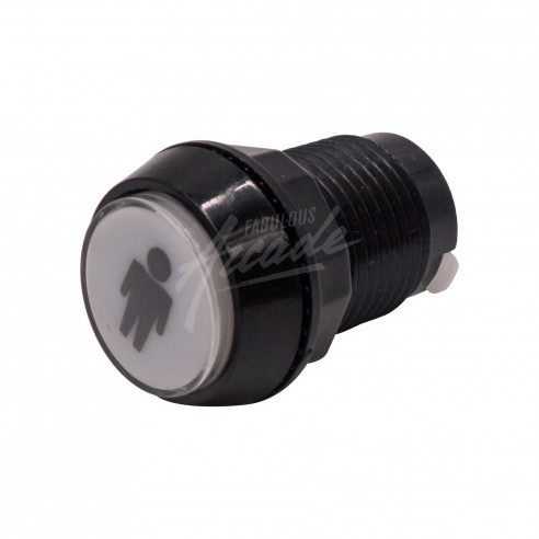 Bouton Sélection 1 Lumineux Collerette Noire Profil Haut Diamètre 30 mm