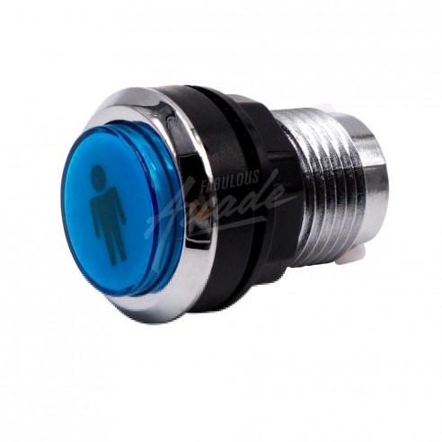 Bouton Sélection 1 Lumineux Collerette Chromé Diamètre 30 mm