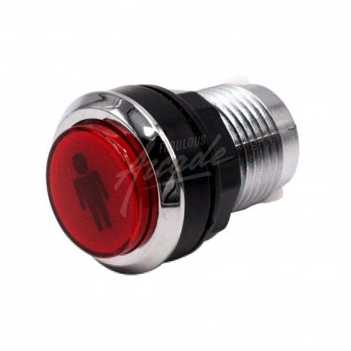 Bouton Sélection 1 Lumineux Collerette Chromé Diamètre 30 mm