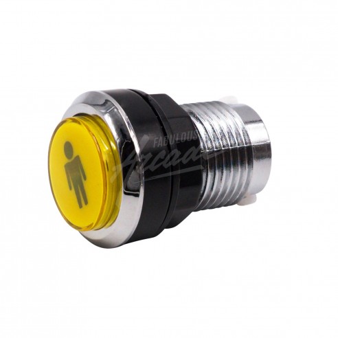 Bouton Sélection 1 Lumineux Collerette Chromé Diamètre 30 mm