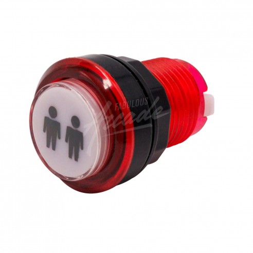 Bouton Sélection 2 Lumineux Transparent Pastille Blanche Diamètre 30 mm