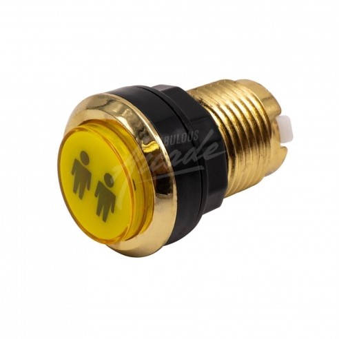 Bouton Sélection 2 Lumineux Collerette Chromé Diamètre 30 mm