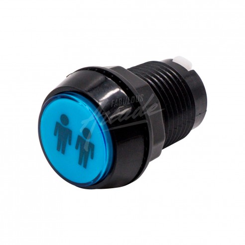 Bouton Sélection 2 Lumineux Collerette  Noire Diamètre 30 mm