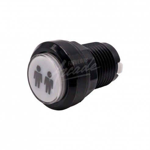 Bouton Sélection 2 Lumineux Collerette  Noire Diamètre 30 mm