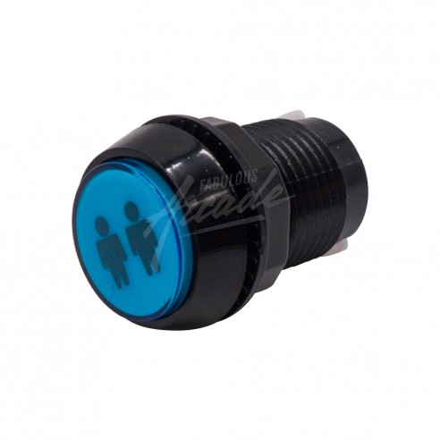 Bouton Sélection 2 Lumineux Collerette Noire Profil Haut Diamètre 30 mm