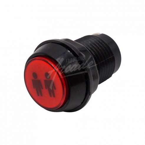 Bouton Sélection 2 Lumineux Collerette Noire Profil Haut Diamètre 30 mm