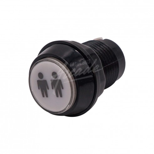 Bouton Sélection 2 Lumineux Collerette Noire Profil Haut Diamètre 30 mm