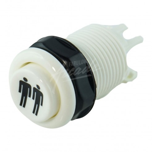 Bouton Sélection Américain Joueur Blanc Long 30 mm