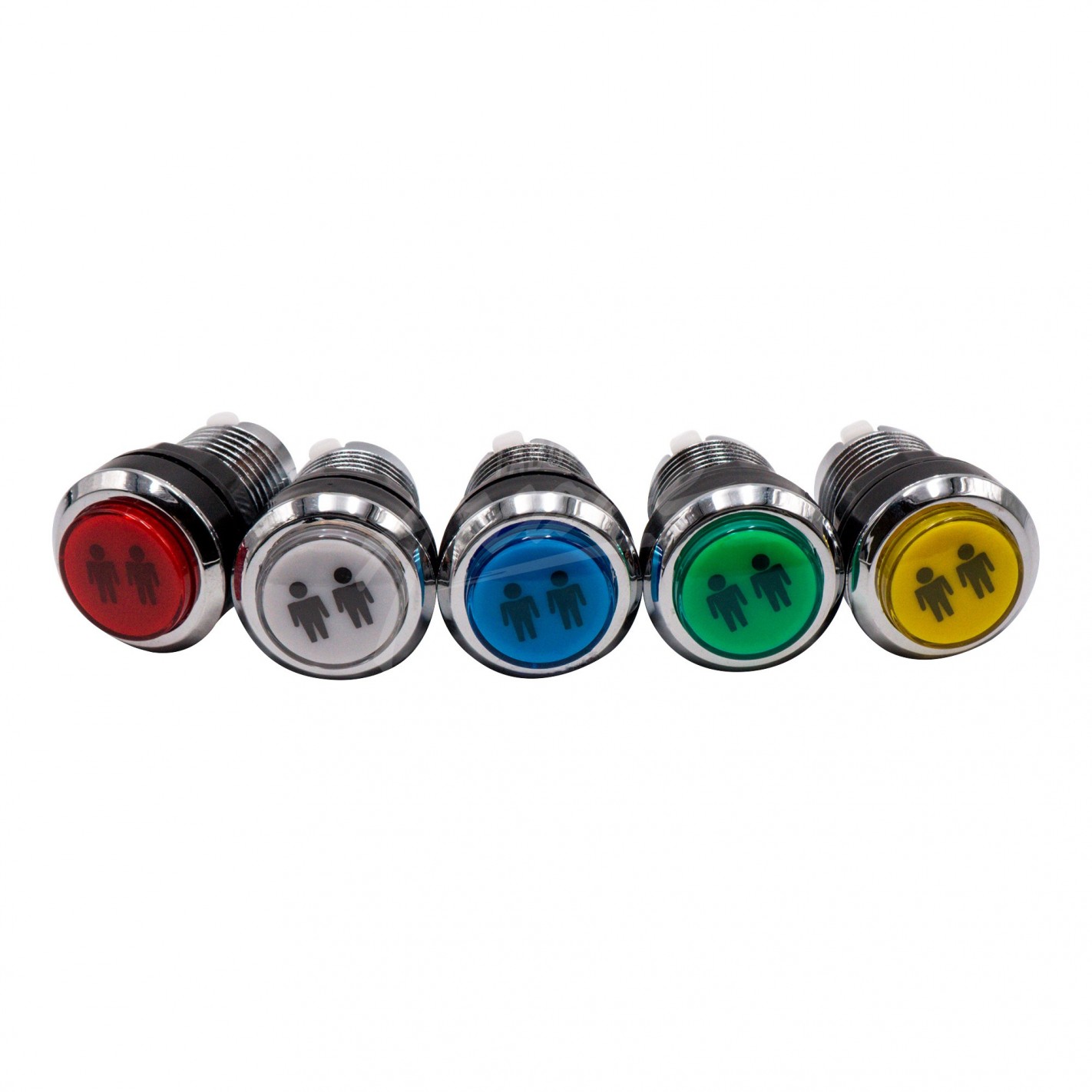Bouton Sélection 1 Lumineux Collerette Chromé Diamètre 30 mm