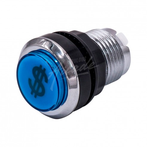 Bouton Crédit Lumineux Collerette Chromé Diamètre 30 mm