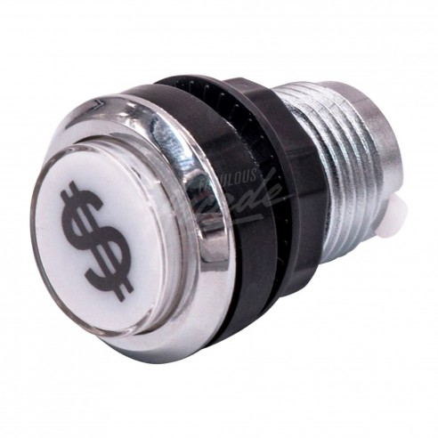 Bouton Crédit Lumineux Collerette Chromé Diamètre 30 mm