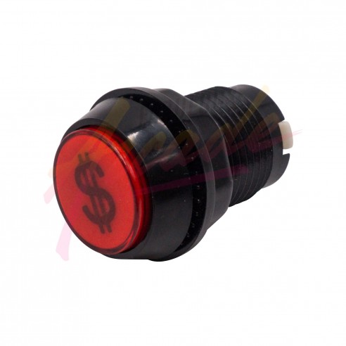 Bouton Crédit Lumineux Collerette Noire Profil Haut Diamètre 30 mm