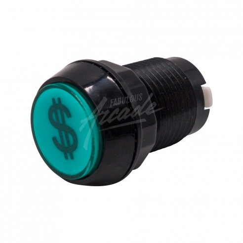 Bouton Crédit Lumineux Collerette Noire Profil Haut Diamètre 30 mm