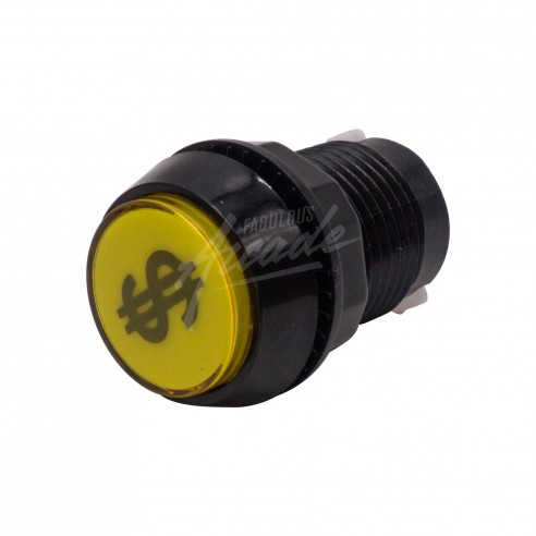 Bouton Crédit Lumineux Collerette Noire Profil Haut Diamètre 30 mm