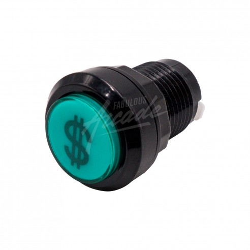 Bouton Crédit Lumineux Collerette Noire Diamètre 30 mm