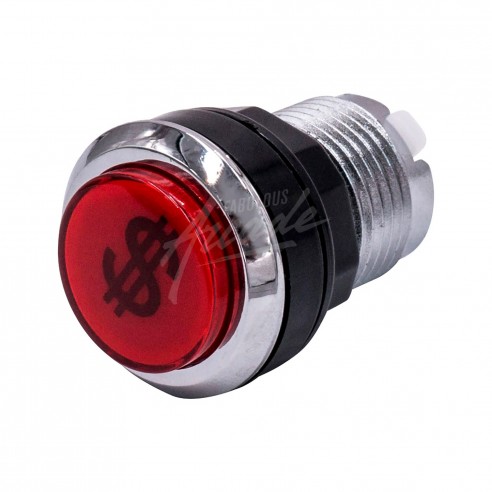 Bouton Crédit Lumineux Collerette Chromé Diamètre 30 mm