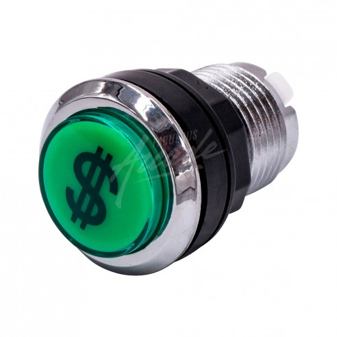 Bouton Crédit Lumineux Collerette Chromé Diamètre 30 mm