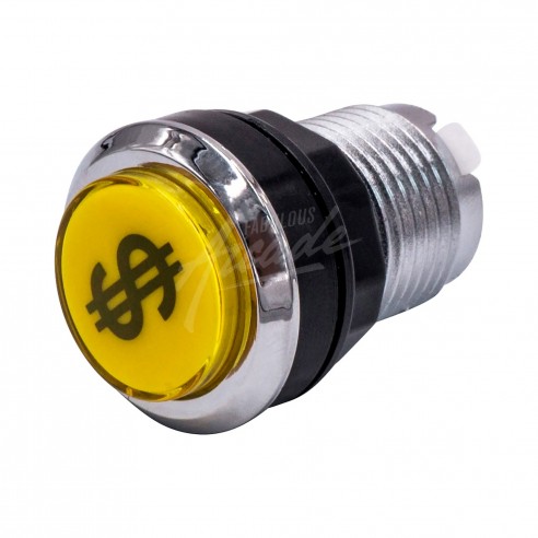 Bouton Crédit Lumineux Collerette Chromé Diamètre 30 mm