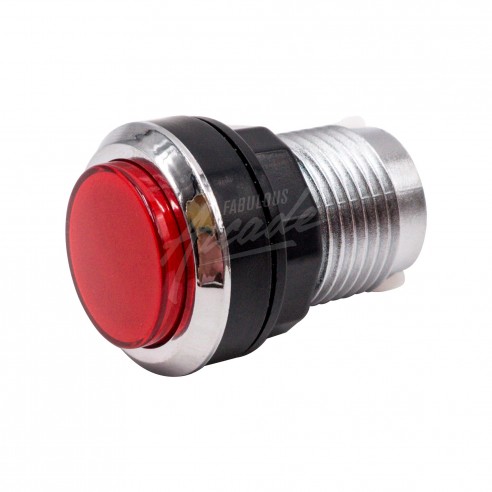 Bouton Joueur Lumineux Collerette Chromé Diamètre 30 mm