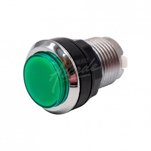 Bouton Joueur Lumineux Collerette Chromé Diamètre 30 mm