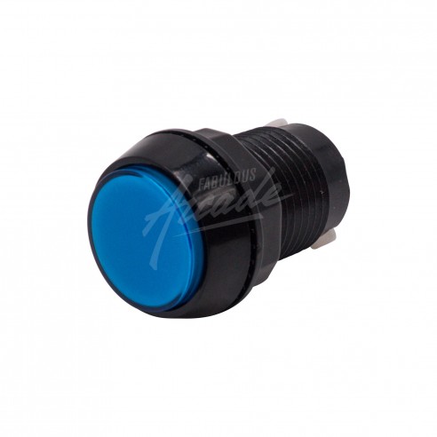 Bouton Joueur Lumineux Collerette Noire Profil Haut Diamètre 30 mm