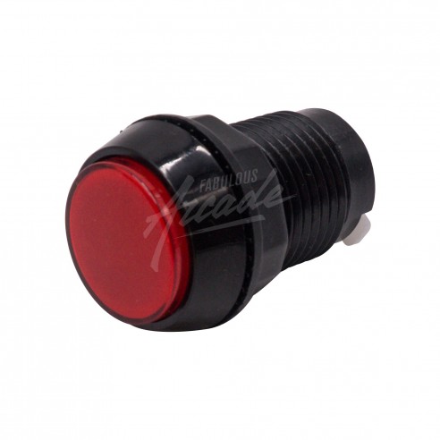 Bouton Joueur Lumineux Collerette Noire Profil Haut Diamètre 30 mm