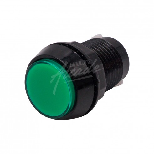 Bouton Joueur Lumineux Collerette Noire Profil Haut Diamètre 30 mm