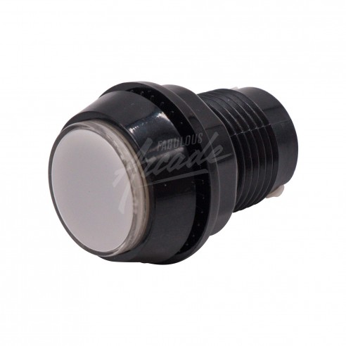 Bouton Joueur Lumineux Collerette Noire Profil Haut Diamètre 30 mm