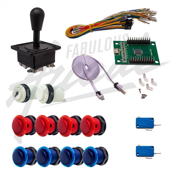 Kit Arcade 1 Joueur Boutons Génériques Joystick Américain Carte XinMoTek