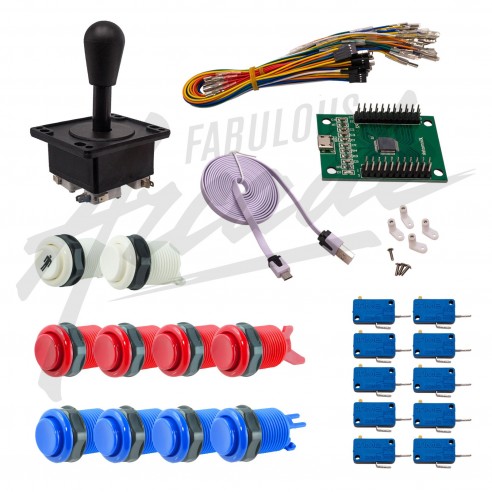 Kit Arcade 1 Joueur Boutons Américains Joystick Américain Carte XinMoTek