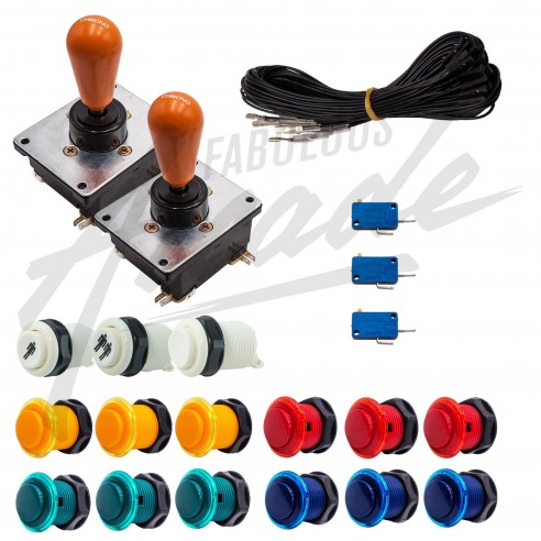 Kit Arcade 2 Joueurs Lumineux Boutons Génériques Joysticks Coréens Câble Gpio
