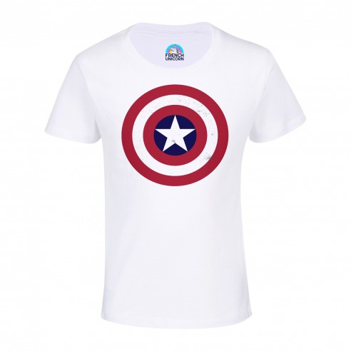 T-shirt Enfant Captain America Logo Super Héros BD Film Geek