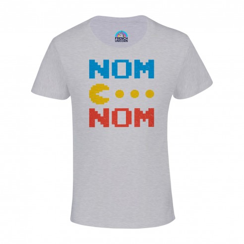 T-shirt Enfant Pac-Man Nom Nom Jeux Vidéo Retro Gaming 8 Bit