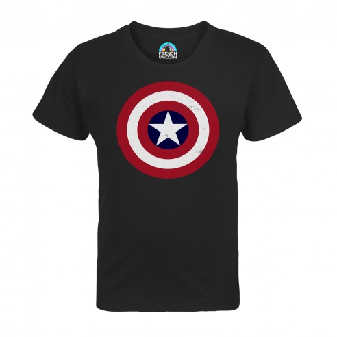 T-shirt Enfant Captain America Logo Super Héros BD Film Geek