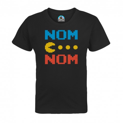 T-shirt Enfant Pac-Man Nom Nom Jeux Vidéo Retro Gaming 8 Bit