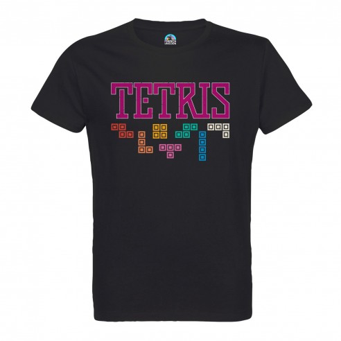 T-shirt Homme Col Rond Tetris Jeux Vidéo Retro Gaming Vintage