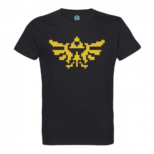 T-shirt Homme Col Rond Hylian Crest Triforce Zelda Jeux Vidéo Retro Gaming Vintage