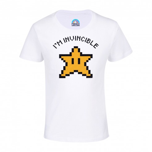 T-shirt Enfant Etoile Mario Invincible Jeux Vidéo Retro Gaming Vintage