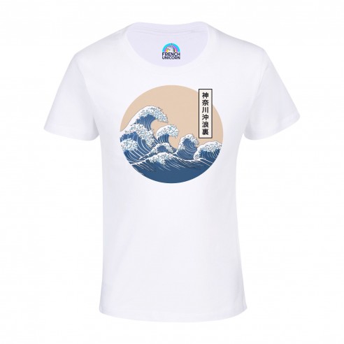T-shirt Enfant Hokusai Grandes Vagues Japon Asie Culture Mer