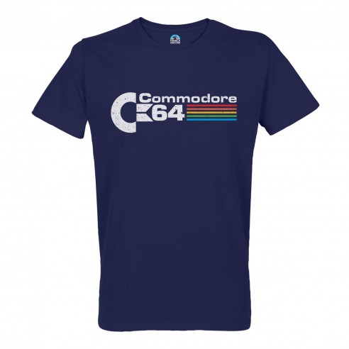 T-shirt Homme Col Rond Commodore 64 Jeux Vidéo Retro Gaming Vintage