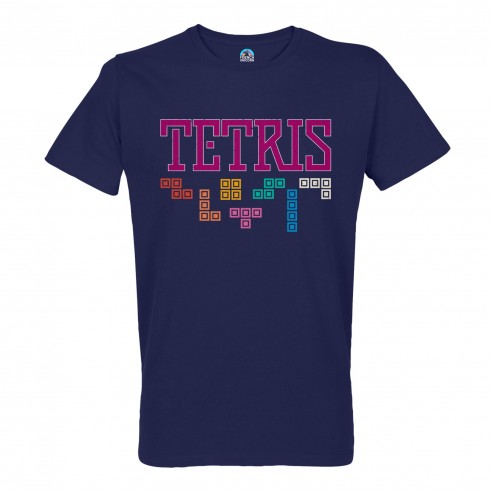 T-shirt Homme Col Rond Tetris Jeux Vidéo Retro Gaming Vintage