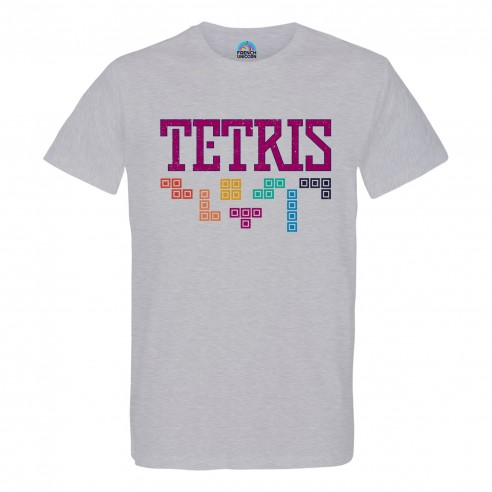T-shirt Homme Col Rond Tetris Jeux Vidéo Retro Gaming Vintage